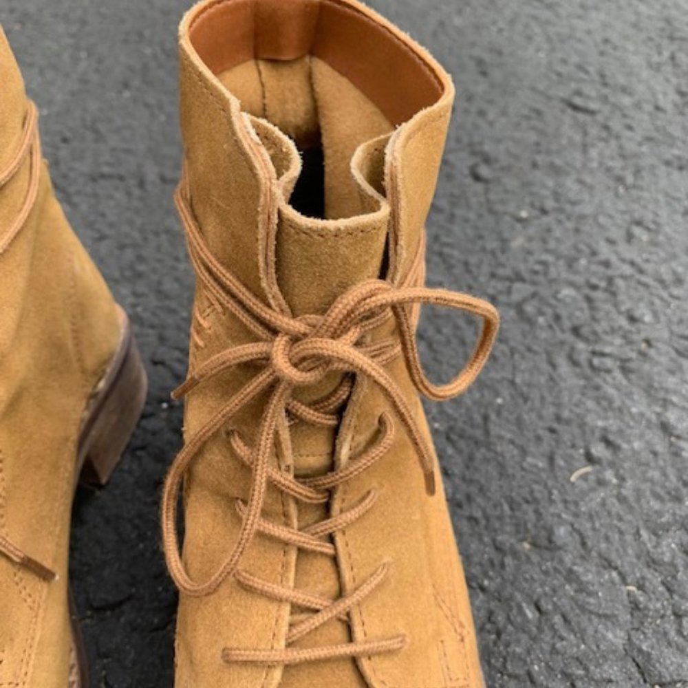 Steve Madden Rosaly Round Toe Suede Ankle Boot Tan C361 - Picture 8 of 16